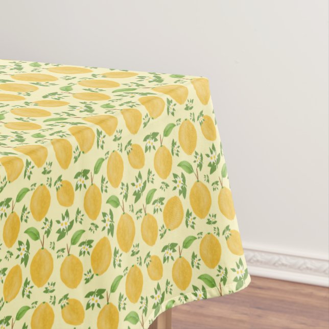 Lemon Bloom Collection Yellow pattern Tablecloth (In Situ)