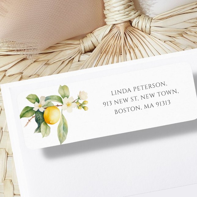 Lemon Blossom Address Label Return Address Label (Creator Uploaded)