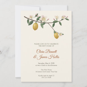 Lemon Blossom Branch Housewarming Invitation