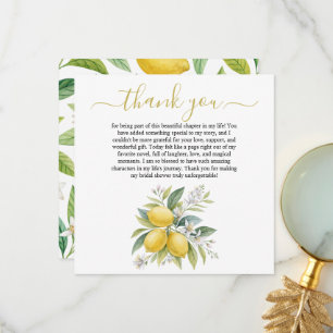 Lemon Blossom Bridal Shower Thank You Card
