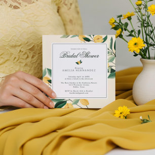 Lemon Blossom Floral Tree Elegant Bridal Shower Invitation