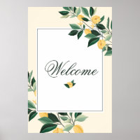 Lemon Blossom Floral Tree Elegant Welcome