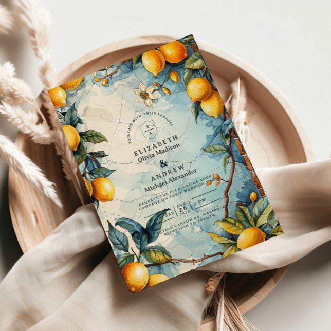 Lemon Blossom Garden Wedding Invitation (Creator Uploaded)