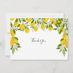 Lemon Blossom Greenery Thank You Card