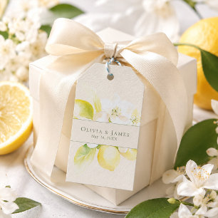 Lemon Blossom Ivory Wedding Favour Tags