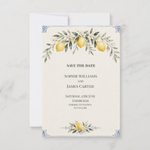 Lemon Blossom Wreath Wedding Save the Date