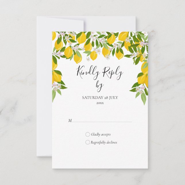 Lemon Blosssom Greenery RSVP (Front)
