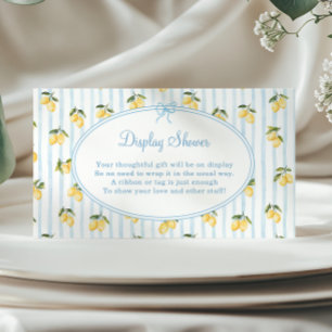 Lemon Blue Bow Italian Display Shower Enclosure Card