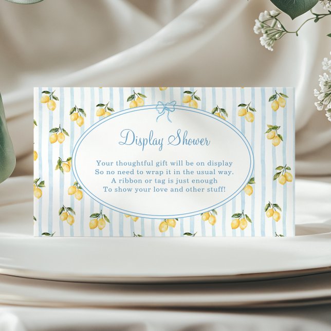 Lemon Blue Bow Italian Display Shower Enclosure Card (Creator Uploaded)