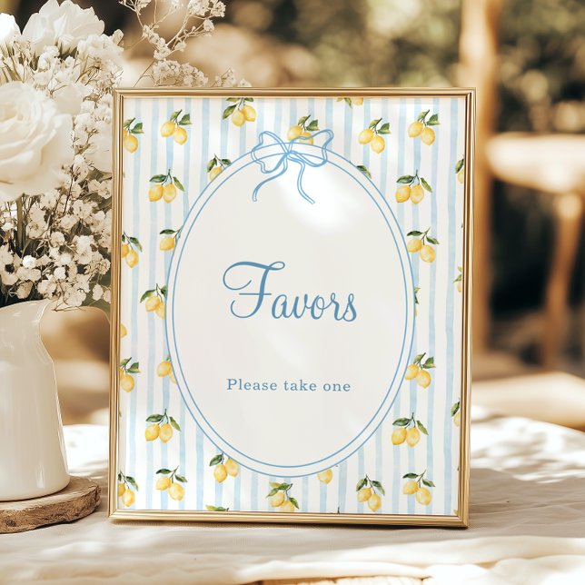 Lemon Blue Bow Italian Favours Poster (Creator Uploaded)