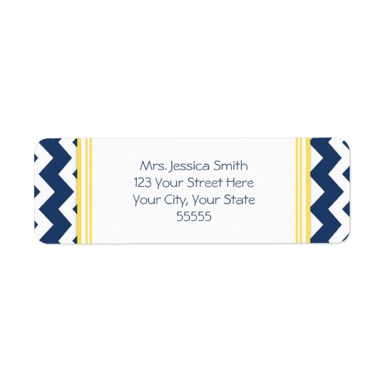 Lemon Blue Chevrons Custom Return Address Labels