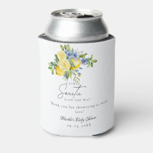 Lemon  Blue Citrus Fruit Summer Baby Shower Can Cooler