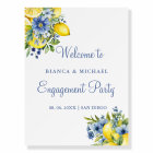 Lemon Blue Floral Citrus welcome Engagement Party