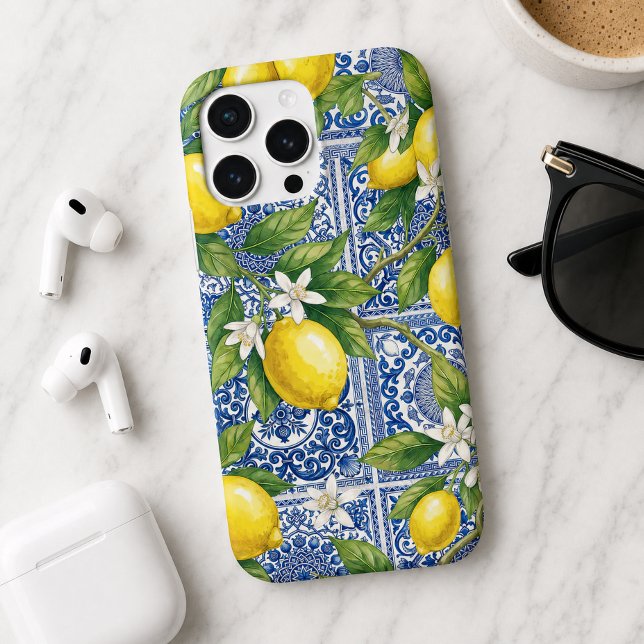 Lemon Blue French Country Watercolor Tile (Creator Uploaded)
