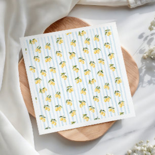 Lemon Blue Italian Bridal Shower Napkin