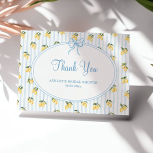 Lemon Blue Italian Bridal Shower Thank You Card