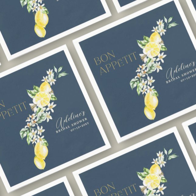 Lemon Blue Main Squeeze Bridal Shower Napkin (Creator Uploaded)