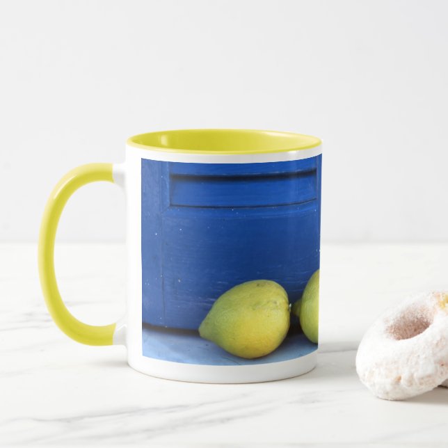 Lemon blue mug and doughnut (With Donut)