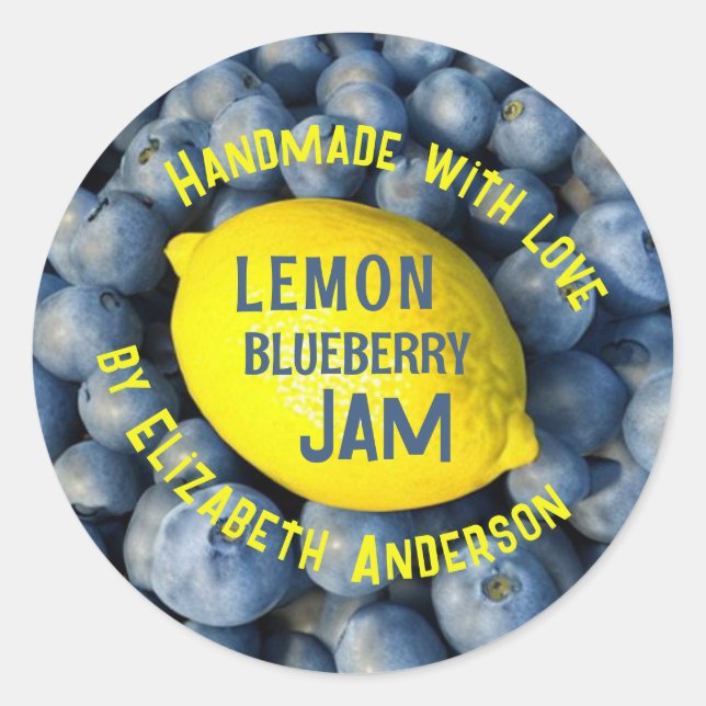 Lemon & Blueberry Jam Classic Round Sticker (Front)
