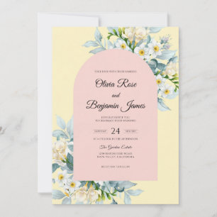 Lemon Blush Petal Wedding Invitation