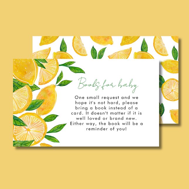 Lemon Books for Baby Baby Shower Enclosure Card (Lemon Baby Shower Book Request Enclosure Card)