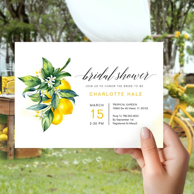 Lemon Botanical Bridal Shower Invitation (Creator Uploaded)
