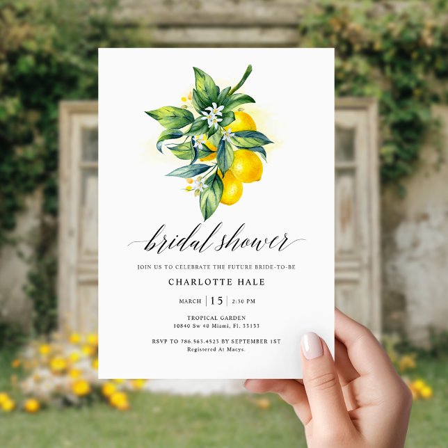 Lemon Botanical Bridal Shower Invitation (Creator Uploaded)