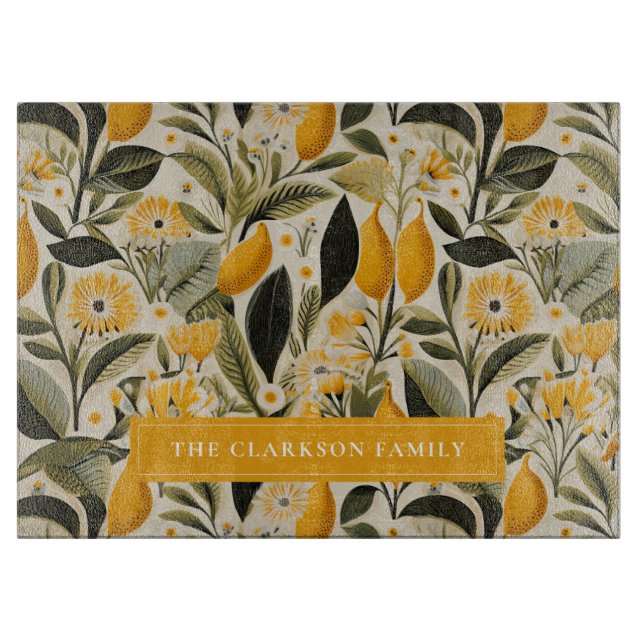 Lemon Botanical Grove Cutting Board (Front)