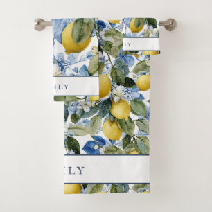 Lemon Botanical Monogram Towel