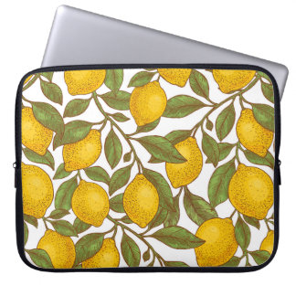 Lemon botanical seamless pattern laptop sleeve