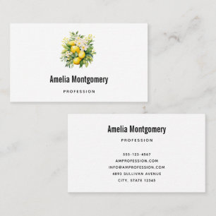 Lemon Bouquet with White Blossoms Business Card
