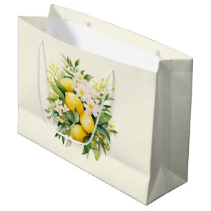 Lemon Bouquet with White Blossoms Large Gift Bag