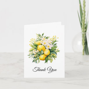 Lemon Bouquet with White Blossoms Thank You Card