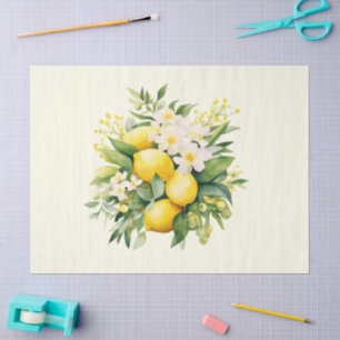 Lemon Bouquet with White Blossoms Tissue Paper