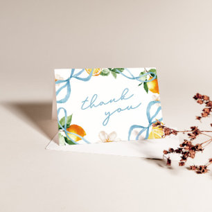 Lemon & Bows Whimsical Boys Baby Shower Thank You Card