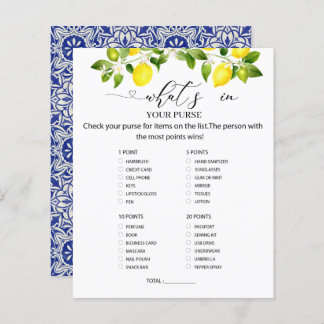 Lemon branch and blue mosaic What is in your purse