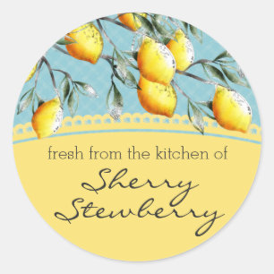 Lemon branch baking cooking food gift sticker