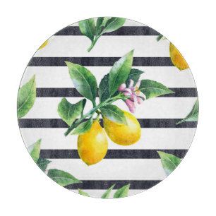 Lemon Branch: Citrus Watercolor Bliss Cutting Board