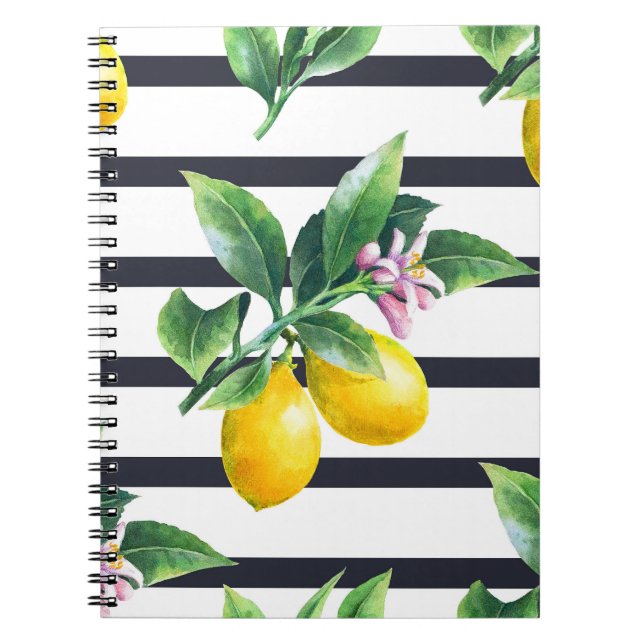 Lemon Branch: Citrus Watercolor Bliss Notebook (Front)