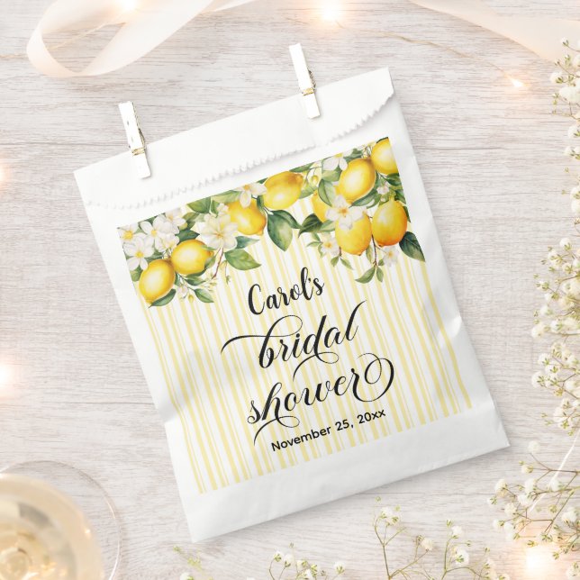 Lemon Branch Mediterranean Summer Bridal Shower Favour Bag (Clipped)