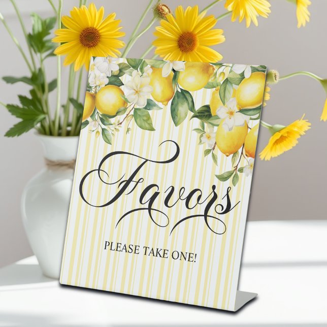 Lemon Branch Mediterranean Summer Favours Pedestal Sign (Creator Uploaded)