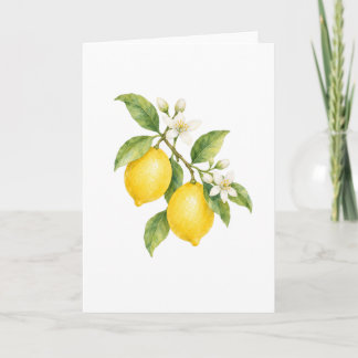 Lemon Branch with Blossoms Card