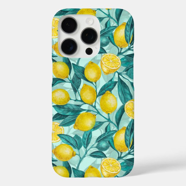 Lemon branches in blue and yellow Case-Mate iPhone case (Back)