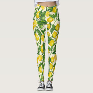 Lemon branches in green and yellow leggings