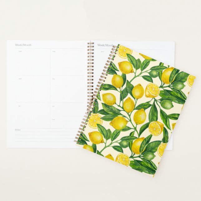 Lemon branches in green and yellow planner (Display)