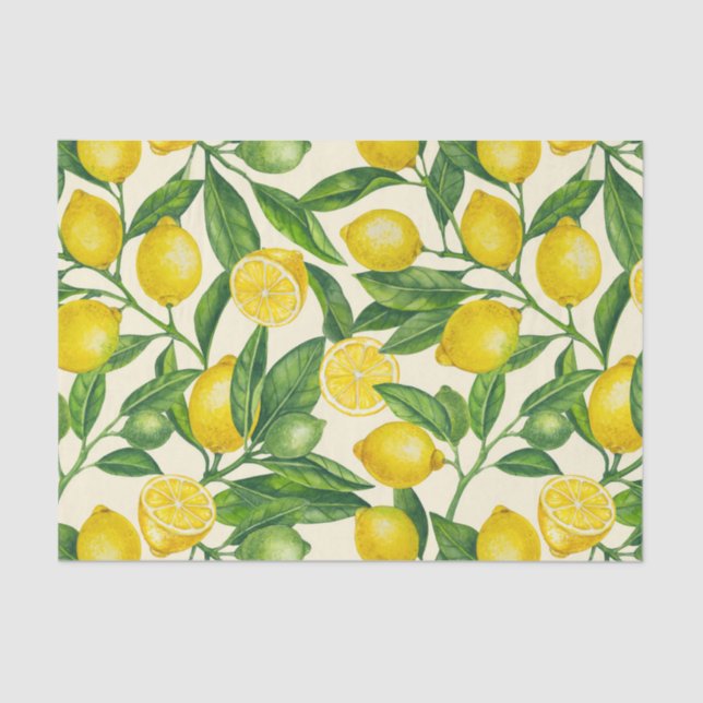 Lemon branches in green and yellow tissue paper (Front)