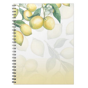 Lemon Branches White & Yellow Country Rustic Chic Notebook