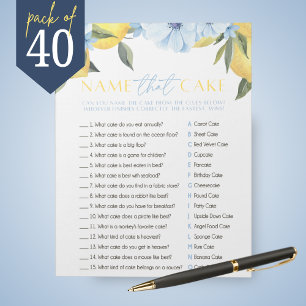 Lemon Bridal Name The Cake Shower Game Pack Notepad