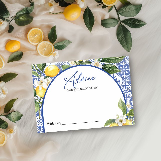 Lemon Bridal Shower Advice for the Bride Card (Creator Uploaded)