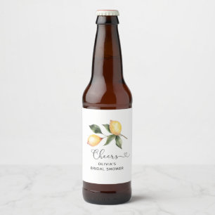 Lemon bridal shower beer bottle label